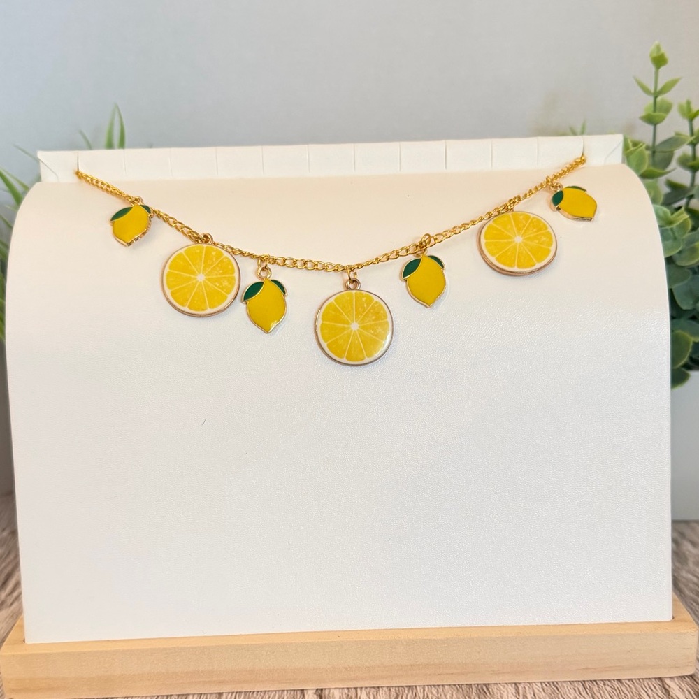 Lemon Charm Gold-Tone Book Charm Purse Charm | Necklace